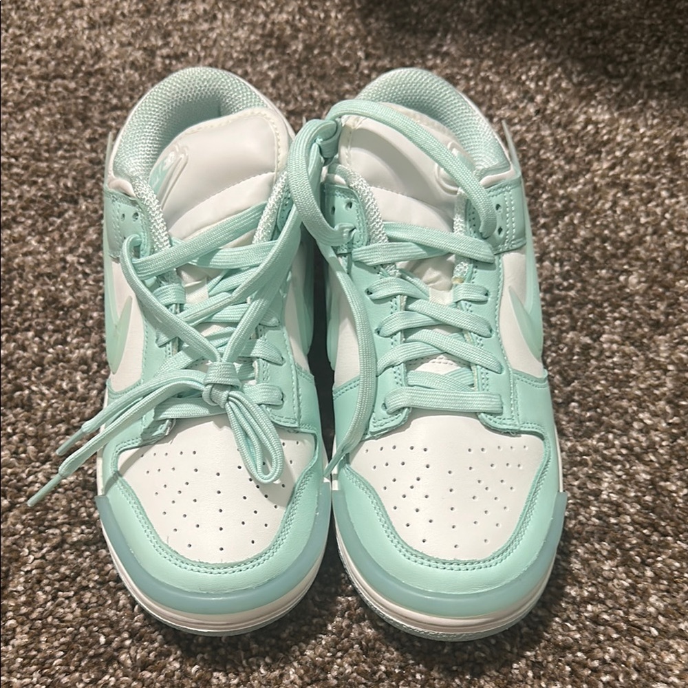 Women Nike Green and White Sneakers